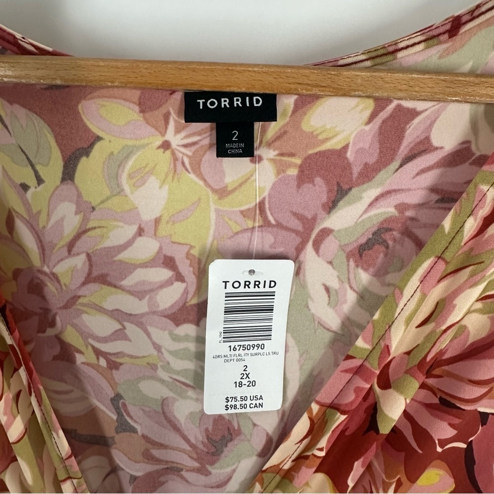 NWT Torrid Mini Chiffon And Studio Knit Surplice Dress - Picture 4 of 8